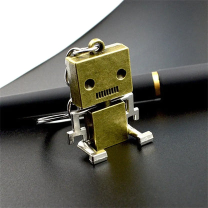 Creative Movable Robot Keychain - Retro Cartoon Pendant, Simple and Cute Design