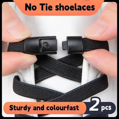 Gradient Elastic No-Tie Shoelaces: Innovative Press Lock Design for Sneakers, Flats, Kids, and Adults - Shoe Accessories