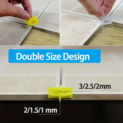 Double Size Tile Spacers Clips - 50/100Pcs Ceramic Leveling System for Floor and Wall Tiles - Construction Tool for Gap Leveling