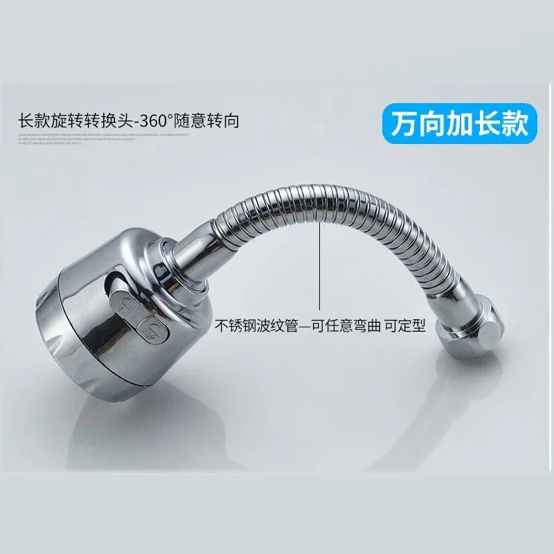 Splash-Proof Bubbler Setting Tube Extension – Second Gear Spray-Proof Faucet Shower Head