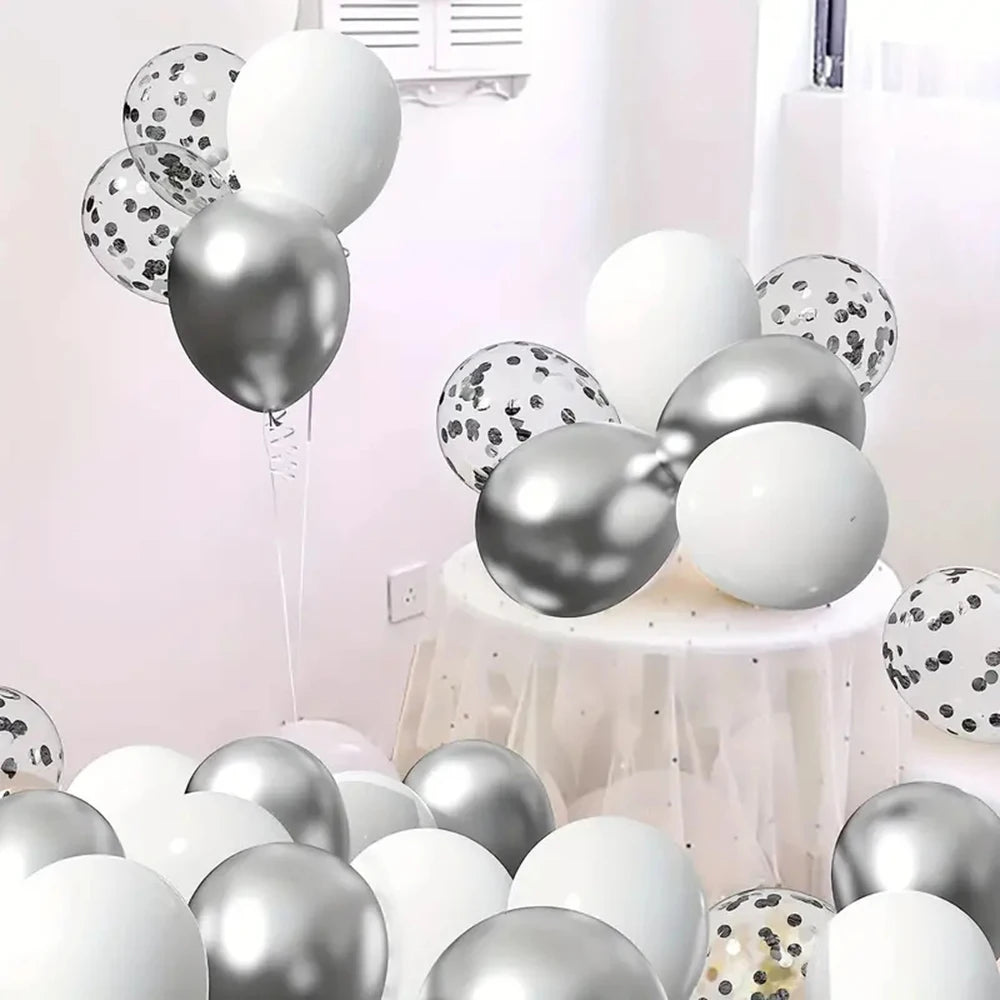 35Pcs Mixed Gold and Black Confetti Latex Balloons - Birthday, New Year, and Graduation Party Decorations for Kids and Adults