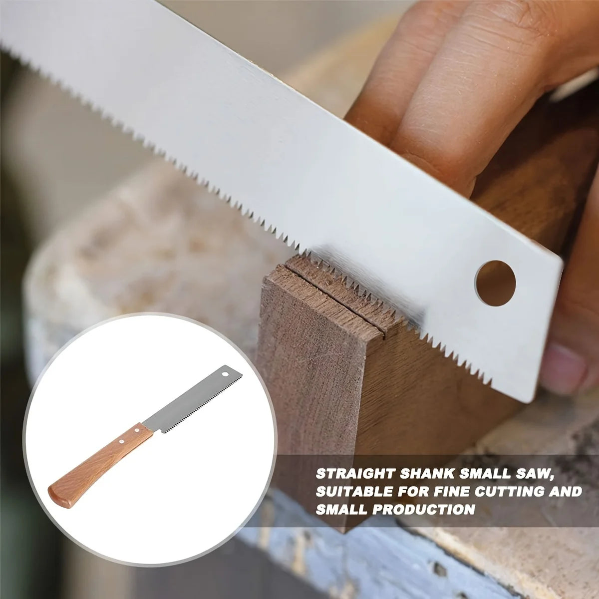 12 Inch Small Hand Saw: Flush Cut Woodworking Hand Saw with Wooden Straight Handle - Single Edge Pull Saw Trim Tool for Household Use