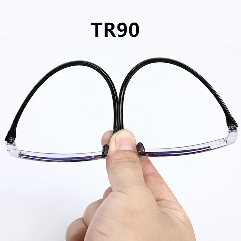 New Diamond-Cut Bifocal Progressive Reading Glasses for Men - Blue Light Blocking, Multifocal, Ultralight Rimless Eyewear