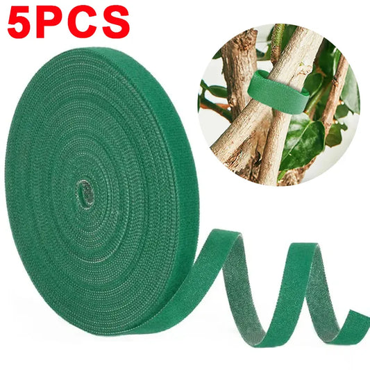 5/1 Rolls Nylon Plant Fastener Tape - Resealable Self-Adhesive Cable Ties for Supporting Grape Vines, Tomatoes, and Garden Plants