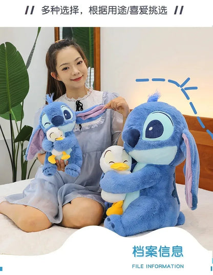 Disney Stitch Lilo Doll - Cute Duck Stitch Plush Toy, Kawaii Decoration for Christmas and Children's Birthday Gifts