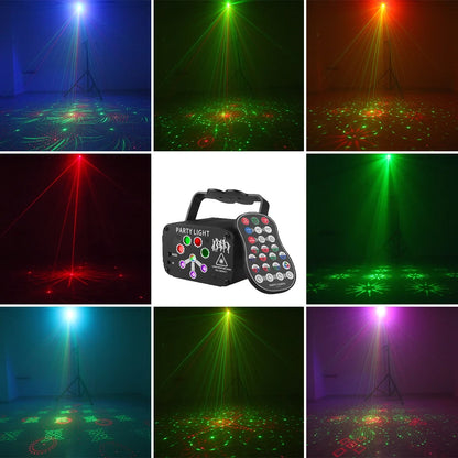 ALIEN RGB Mini DJ Disco Laser Light Projector - USB Rechargeable LED UV Sound Strobe Stage Effect Lamp for Wedding, Xmas, Party