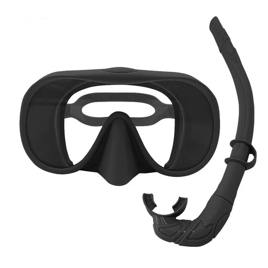 Anti-Fog Diving Facial Mirror - 180° Snorkeling Mask with Respiratory Tube for Deep Water Diving