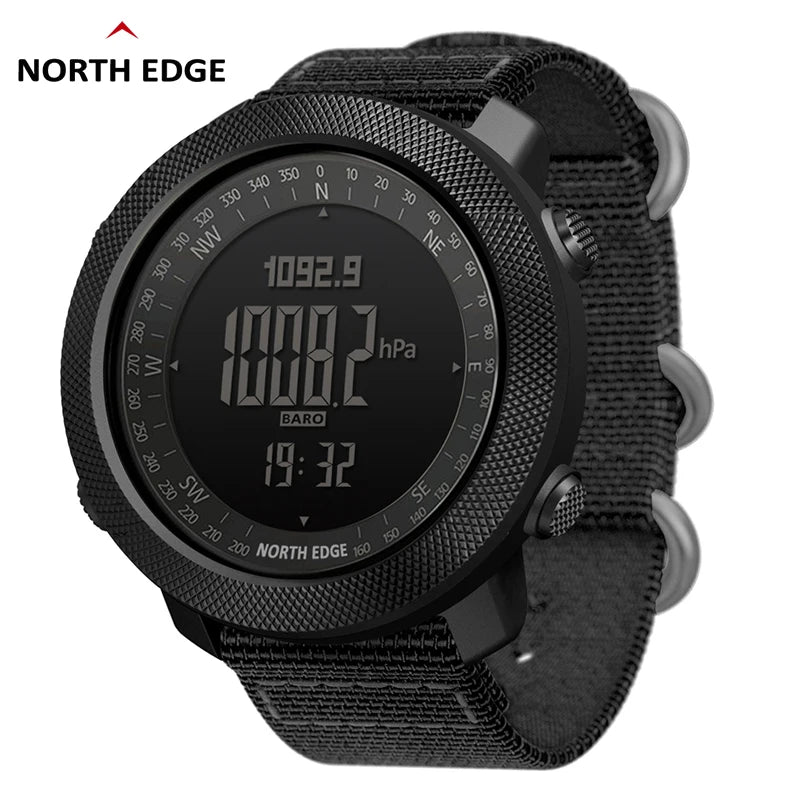 NORTH EDGE Men's Sport Digital Watch - Military Grade, Waterproof 50m with Altimeter, Barometer & Compass | Ideal for Running and Swimming