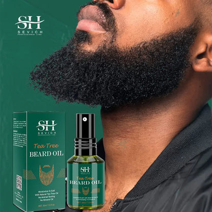 2024 Biotin Beard Oil for Men: Natural Tea Tree Nourishing Regrowth Oil - Anti-Hair Loss Product, Beard Growth Essence