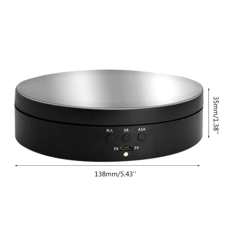 3 Speeds Electric Rotating Display Stand Mirror - 360 Degree Turntable Jewelry Holder, Battery/USB Power for Photography Shooting