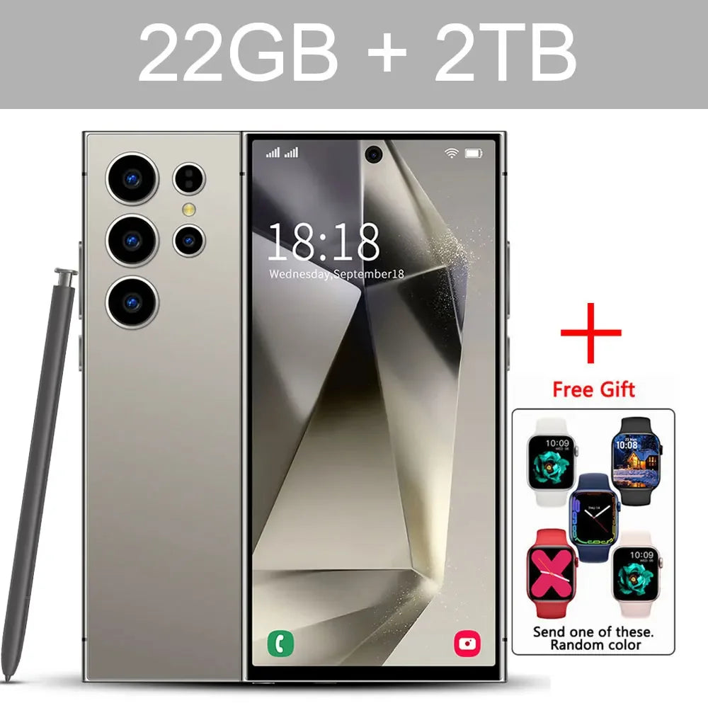 New S24 Ultra 7.3" HD Smartphone - Global Version, 4G/5G, Dual SIM, Android 14, 7800mAh Mobile Phone