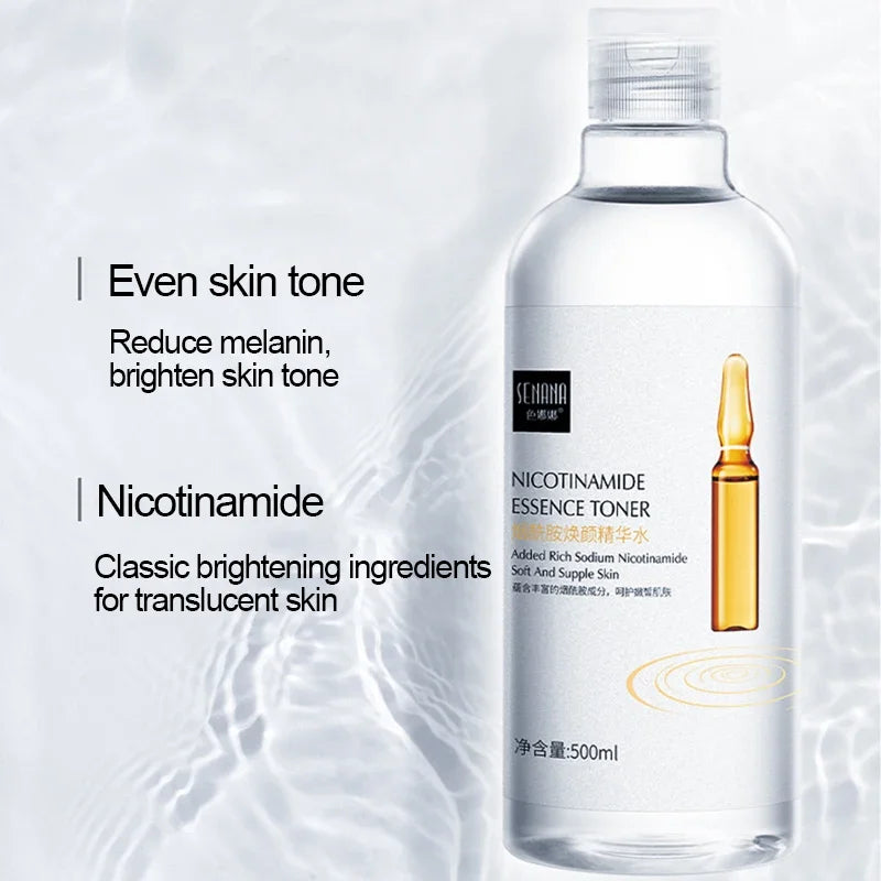 500ml Hyaluronic Acid Facial Toner - Large Capacity Essence with Niacinamide to Improve Dull Skin and Moisturize Dry Skin