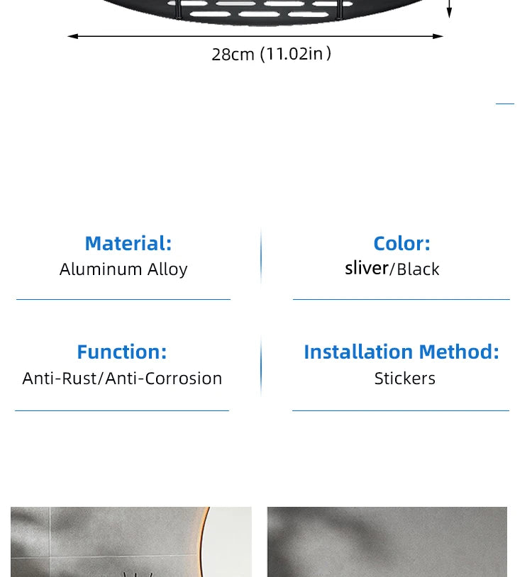 Shower Corner Shelf Caddy - No Drill Rust-Proof Organizer for Bathroom, Corner Wall Shelf and Shampoo Holder