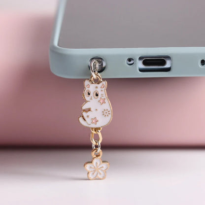 Kawaii Cat Phone Dust Plug Charm: Anti-Dust Cap Pendant for iPhone & Type-C - Cute Android Charge Port Plug, Dust Protection Stopper