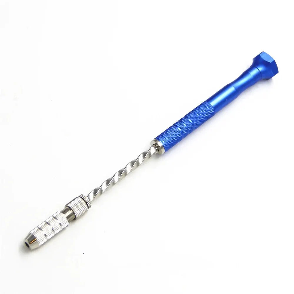 Blue Extended Semi-automatic Hand Twist Drill Set - 0.5-3mm Amber Plastic Circuit Board Drilling Tool