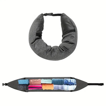 3-in-1 Travel Neck Pillow with Integrated Clothes Stuffing | Avoid Extra Baggage Fees | Essential Travel Companion