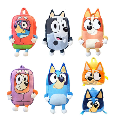 Bluey Cartoon Plush Backpack - Bingo Anime Figure Schoolbag for Kindergarten, Picnic, Travel & Snack Bag, Children's Gift