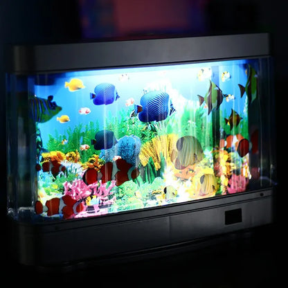 Artificial Tropical Fish Tank Lamp: Virtual Ocean in Motion Night Light, Aquarium Decor - Perfect Halloween & Christmas Gift Toy for Children