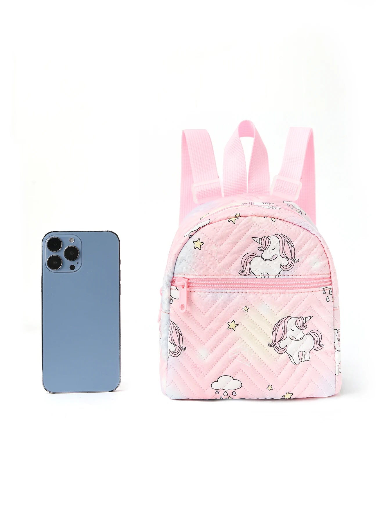 Cute Cartoon Unicorn Diamond Print Backpack - Kids Handbag for Girls - School, Travel, and Holiday Gifts