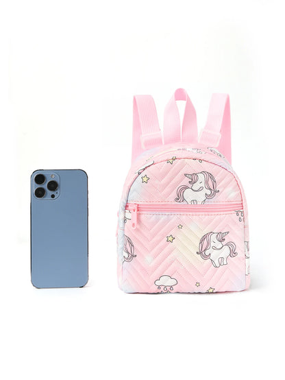 Cute Cartoon Unicorn Diamond Print Backpack - Kids Handbag for Girls - School, Travel, and Holiday Gifts