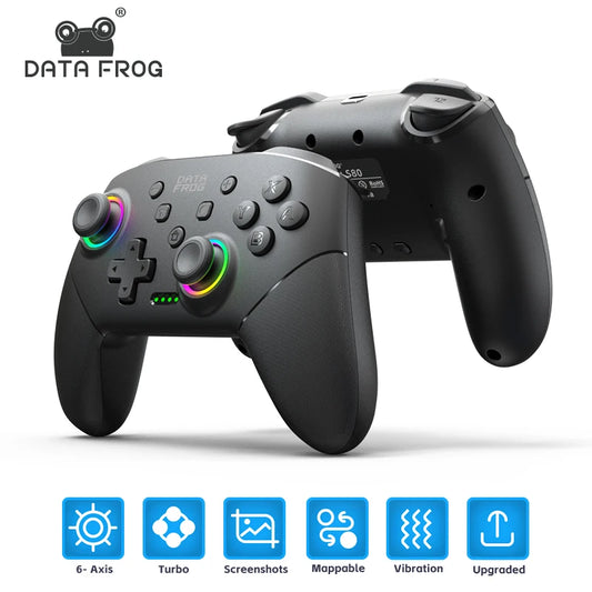 DATA FROG Wireless Pro Controllers for Switch/Switch Lite, Gamepad with Joystick for PC and Switch OLED