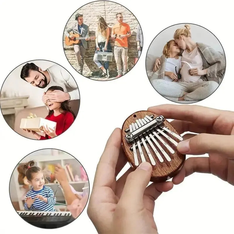 8-Key Mini Wooden Kalimba – High-Quality Thumb Piano and Marimba | Exquisite Musical Accessory and  Pendant Gift