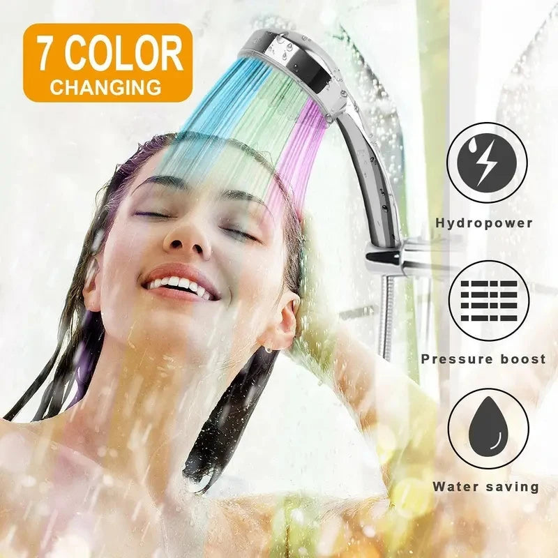 7-Color LED Changing Shower Head | Rainfall Water-Saving Shower Sprayer | Bathroom Accessories Replacement