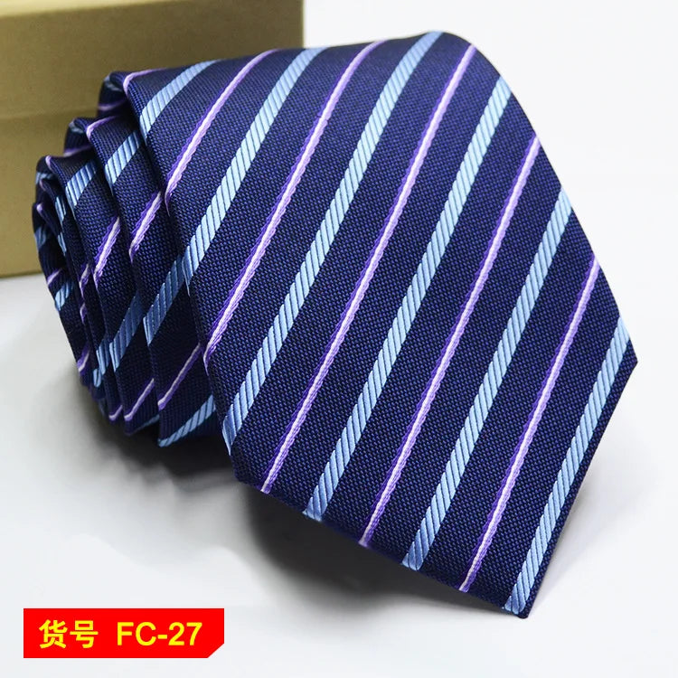 Men's Ties in 67 Styles - Solid, Stripe, and Floral Jacquard Neckties, 7-8cm Wide - Perfect for Daily Wear, Weddings and Gifts