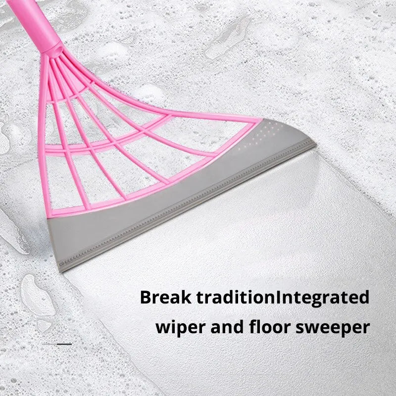 Pink Bathroom Glass Cleaning Broom: One-Piece Wipe Mop for Household - Splicing Broom, Essential Household Item