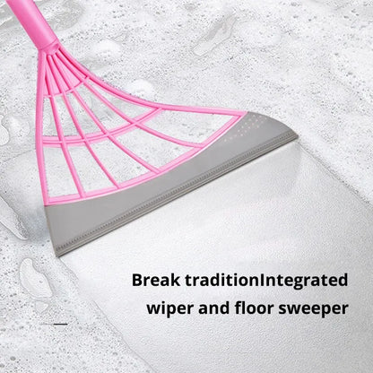 Pink Bathroom Glass Cleaning Broom: One-Piece Wipe Mop for Household - Splicing Broom, Essential Household Item