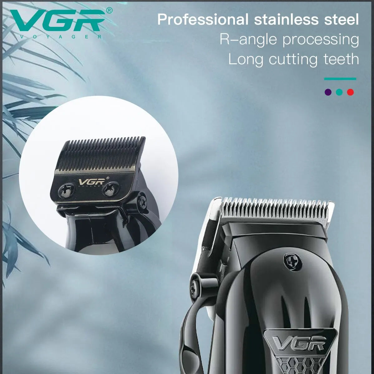 VGR Hair Clipper - Professional Cordless Rechargeable Hair Cutting Machine Trimmer with Adjustable Blades, Model V282