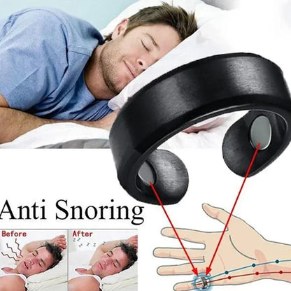 Say Goodbye to Snoring: Magnetic Therapy Acupressure Anti-Snore Device Ring - Effective Sleep Aid Against Snoring - Non-Invasive Treatment for Better Sleep