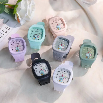 New Lovely Cartoon Kids Watch – Square Luminous Silicone Sports Watch for Students – Fashionable and Fun Luminous Timepiece