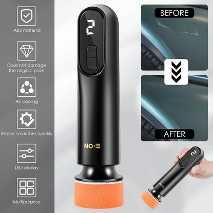 Mini Cordless Car Polisher - Electric Car Polishing Repair Kit with LED Display for Automotive Scratch Removal