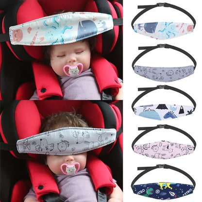 Adjustable Infant Car Seat Head Support Belt: Secure Fastening for Baby Safety - Comfortable Sleep Positioner and Playpen Pillow