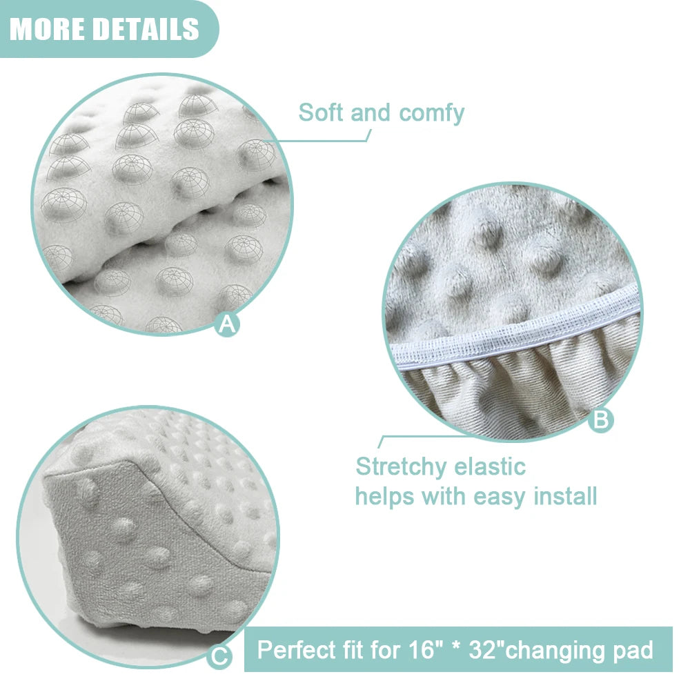 Soft Reusable Changing Pad Cover: Minky Dot Foldable Travel Baby Diaper Pad Sheets - Breathable and Convenient