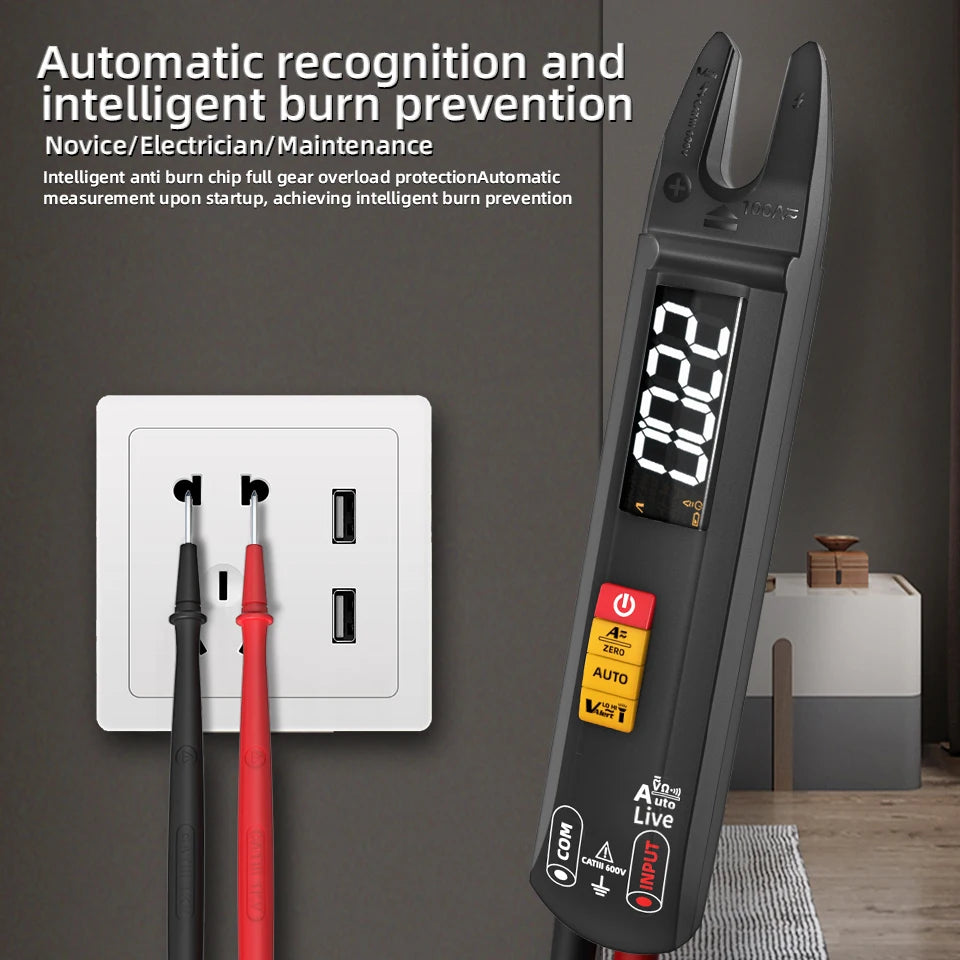 BSIDE NEW Digital Clamp Meter - DC/AC 100A Smart Ammeter Pliers | T-RMS Current, Auto Multimeter, Voltage, Ohm Electrical Tester