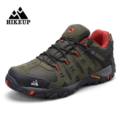 HIKEUP Men’s Hiking Shoes – Suede Leather, Wear-Resistant Outdoor Trekking, Walking, Hunting Tactical Sneakers