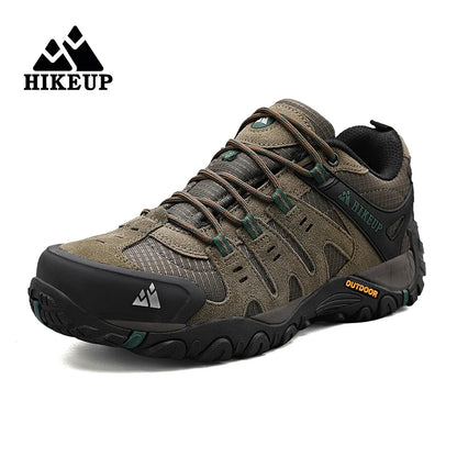 HIKEUP Men’s Hiking Shoes – Suede Leather, Wear-Resistant Outdoor Trekking, Walking, Hunting Tactical Sneakers