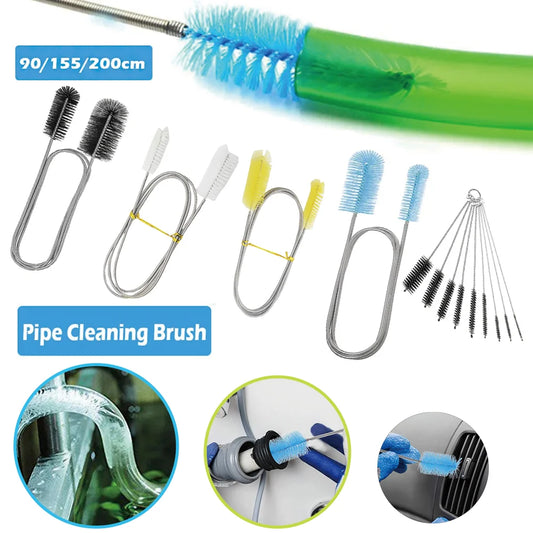 Flexible Aquarium Cleaning Brush: Stainless Steel Double-Ended Pipe Brush - 90/155/200CM for Hose, Air Tube - Fish Tank Accessories