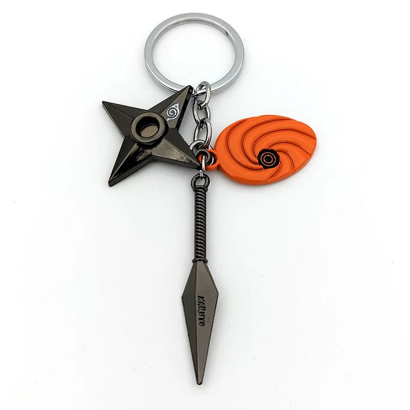 Naruto Anime Keychain - Ninja Kunai, Shuriken & Red Cloud Accessories for Car, Backpack - Perfect Gift for Fans