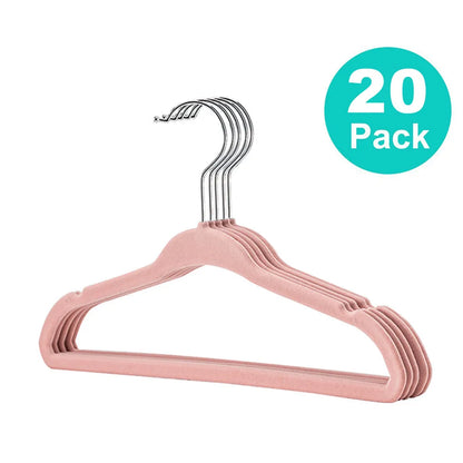 10/20/30Pcs Baby Non-Slip Velvet Hangers - Space-Saving with 360° Swivel Hook, Flocked Felt Kids Clothes Drying Rack Organizer