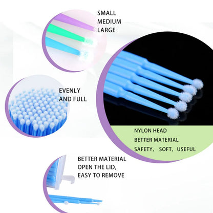 500pcs/lot Eyelash Extension Cleaning Swabs: Lash Lift Glue Remover Applicators - Microblade Makeup Micro Brushes Tool