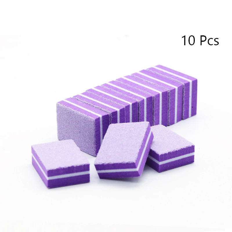 50Pc Professional Mini Nail Art Buffer - 100/180 Grit Sandpaper Manicure Care File - Polishing & Grinding Equipment Tool