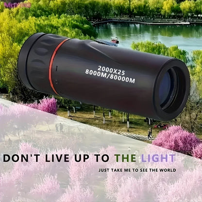 2000X25 HD Monocular Telescope | Compact and Portable Scope for Hunting, Travel, Concerts, and Fishing