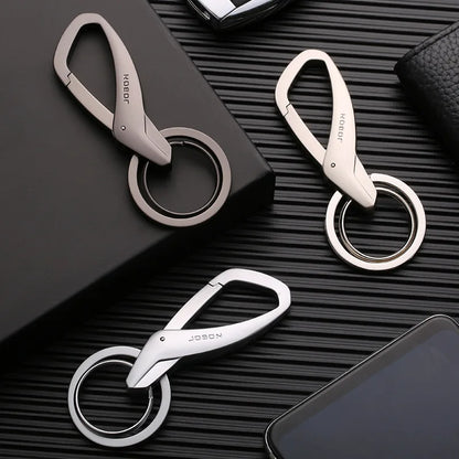 High Quality Zinc Alloy Keychain - Simplicity Waist Hanging Double Ring Metal Key Chain for Men and Women