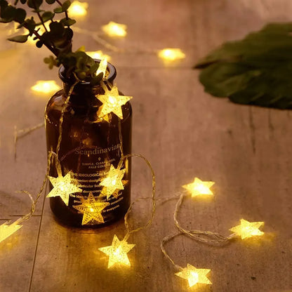 USB Battery-Powered Star String Lights – LED Fairy Lights for Christmas, New Year, Wedding, Party and Camping Decor