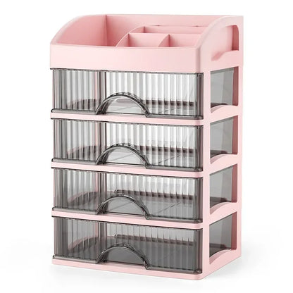 Drawer Style Transparent Storage Box - High-Capacity Desktop Organizer for Jewelry and Skin Care Products, Dustproof Clutter Solution