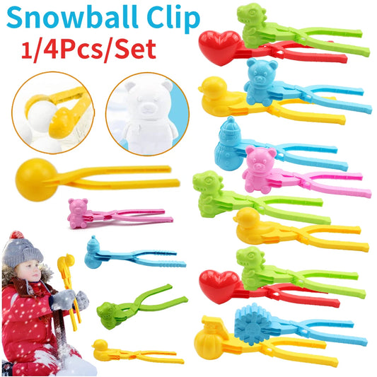 Snowball Grasper Toys Set: Multi-Shape DIY Snow Ball Maker Gadgets for Christmas Kids Toy