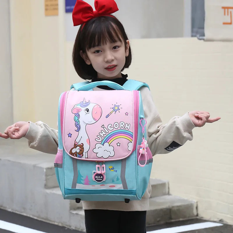 Cute Unicorn Backpacks for Girls - Orthopedic, Waterproof Kindergarten School Bag for Boys, 1-3 Grade, Mochila Escolar